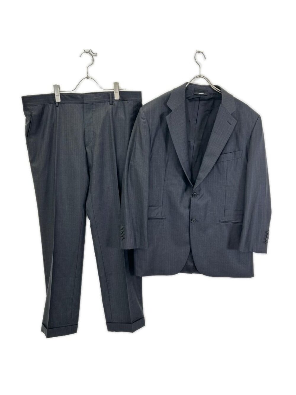 Hermes Gray Shadow Stripe Jacket Pants Set 54